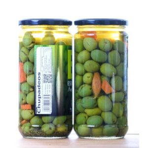 Aceitunas Aliñadas Chupadeos 700 gr en tarro de cristal