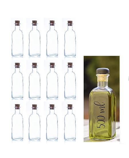 Pack Botellas Frascas De Vidrio Con Tapon De Corcho 250 Ml / 12