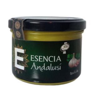 Variedad Mousse de Aceite de Oliva Virgen Extra al Ajo y Perejil en tarro 180 gr Esencia Andalusí