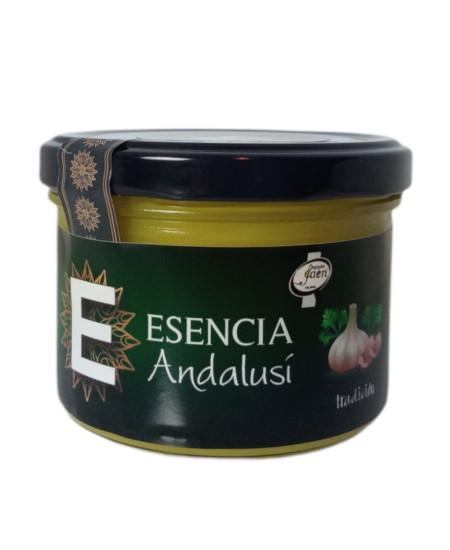 Variedad Mousse de Aceite de Oliva Virgen Extra al Ajo y Perejil en tarro 180 gr Esencia Andalusí