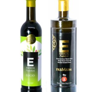 Variedad Aceite Virgen Extra Premium Pack de Botellas: Botella Picual 500 ml + Botella Lucio 500 ml Esencia Andalusí