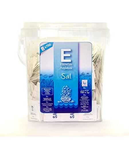 Monodosis sal de mesa sobres de 1gr en Cubo de 700 unidades Esencia Andalusí