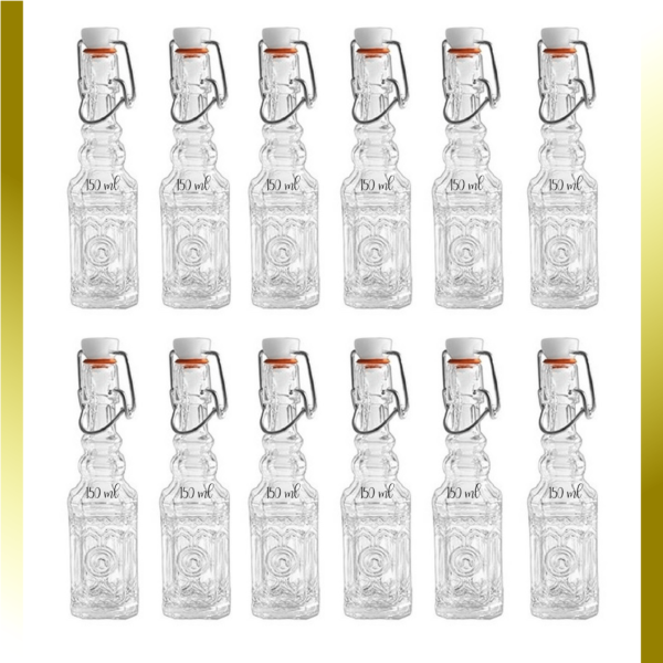 Botella de vidrio Giralda 150ml tapón mecánico 6/12 uds