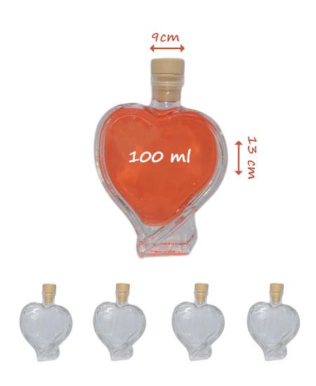 Variedad Botella decorativa de cristal Corazón 100 ml Esencia Andalusí