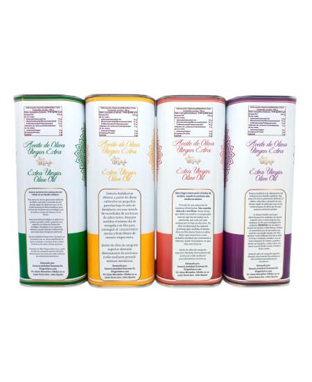 Distintas variedades Virgen Extra: pack 4 latas de 1L Esencia Andalusí