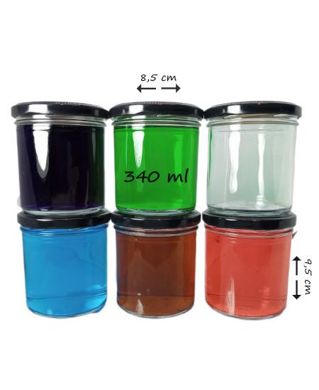 Variedad Tarros de vidrio de 250/340/450 ml, redondos con tapa a rosca Esencia Andalusí