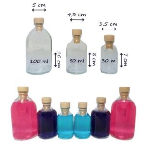 Variedad Botellas de cristal para rellenar 100ml, 50ml y 30ml vacías Esencia Andalusí