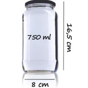 Tarros de cristal de 750 ml redondos con tapa a rosca Esencia Andalusí