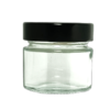 Tarros de cristal herméticos de 106 ml con tapa alta a rosca negra