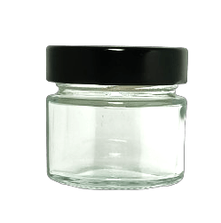 Tarros de cristal herméticos de 106 ml con tapa alta a rosca negra