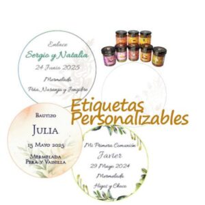 Mermeladas artesanales para regalos personalizados en tarros de cristal de 240 gr Esencia Andalusí