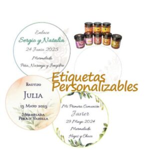 Mermeladas artesanales para regalos personalizados en tarros de cristal de 240 gr Esencia Andalusí