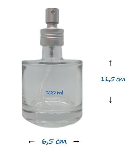 Botellas de cristal con spray vaporizador redondas de 100 ml