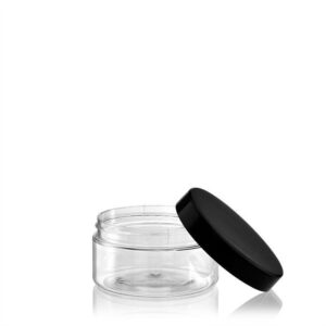 Tarros de cristal herméticos de 250 ml con tapa alta a rosca Negra
