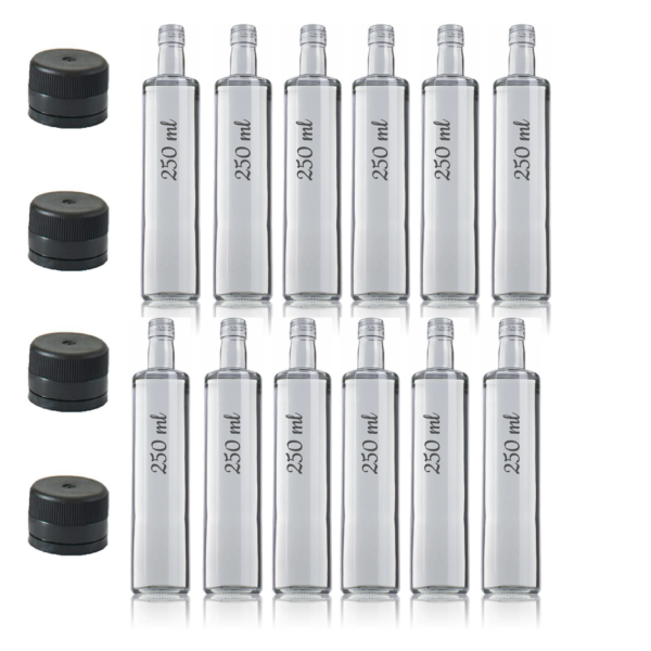 Botellas de vidrio Dórica Transparente 500ml, 250ml o 100ml (12/6unidades) - Imagen 4