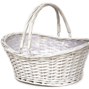 cesta de mimbre blanca 35,5 x 28 x 7,5cm