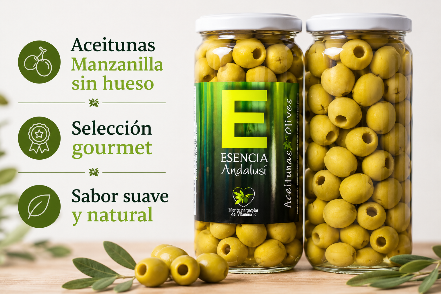 Aceitunas Gordal Sin Hueso 700 gr en tarro de cristal. - Imagen 4